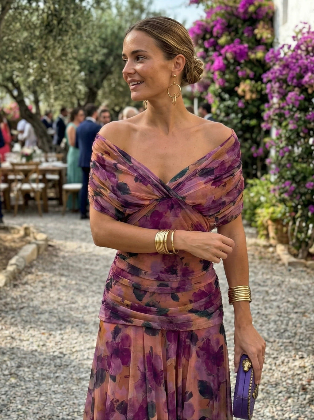 Robe longue à décolleté en V