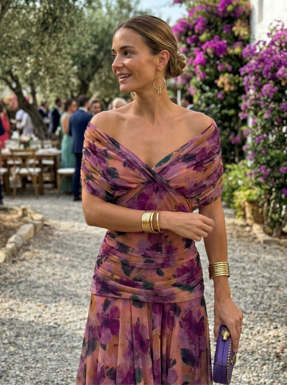 Robe longue à décolleté en V