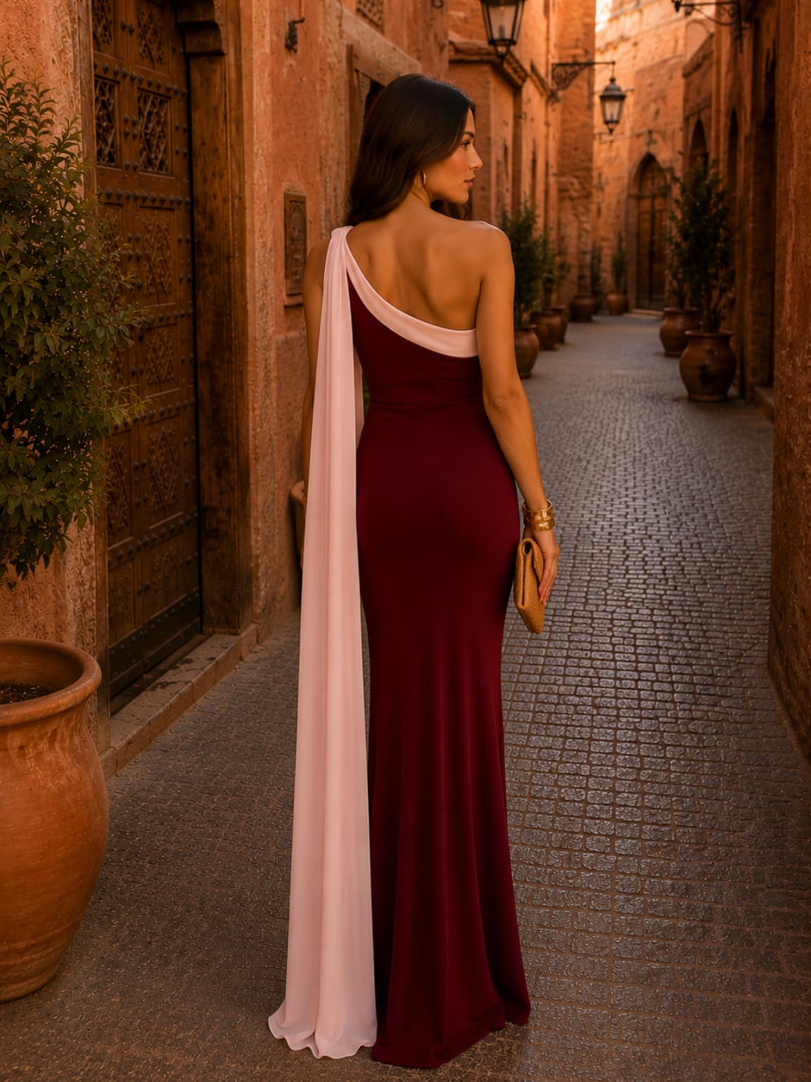 Robe Vivian couleur bordeaux