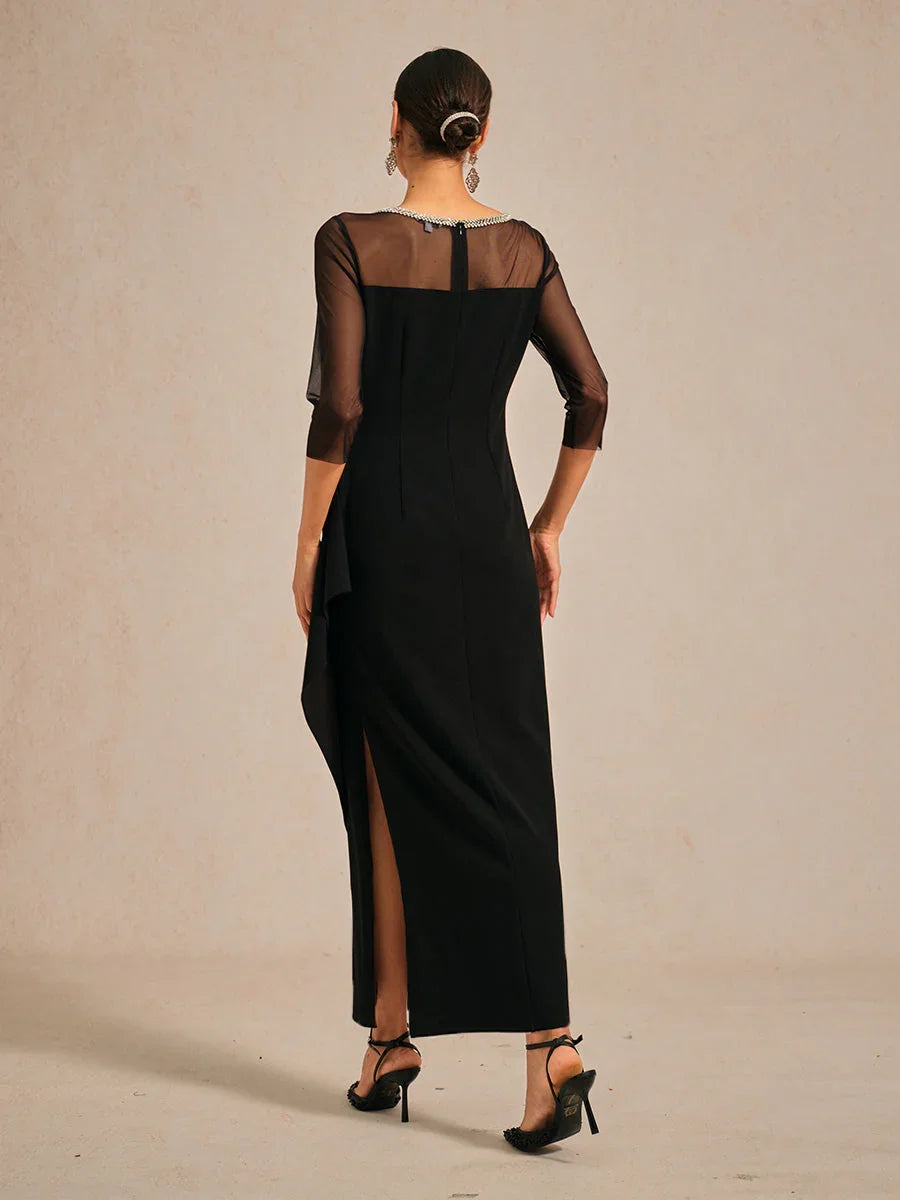 Robe midi ajustée avec drapé