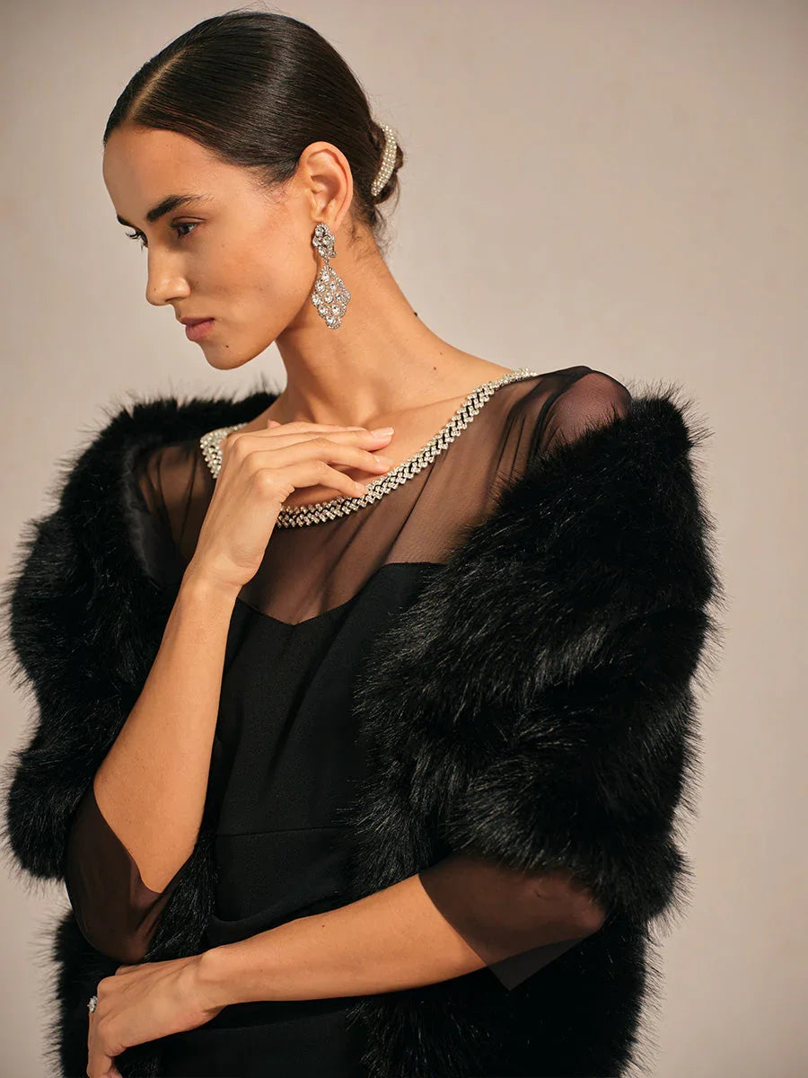 Robe midi ajustée avec drapé