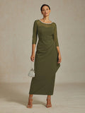 Robe midi ajustée avec drapé