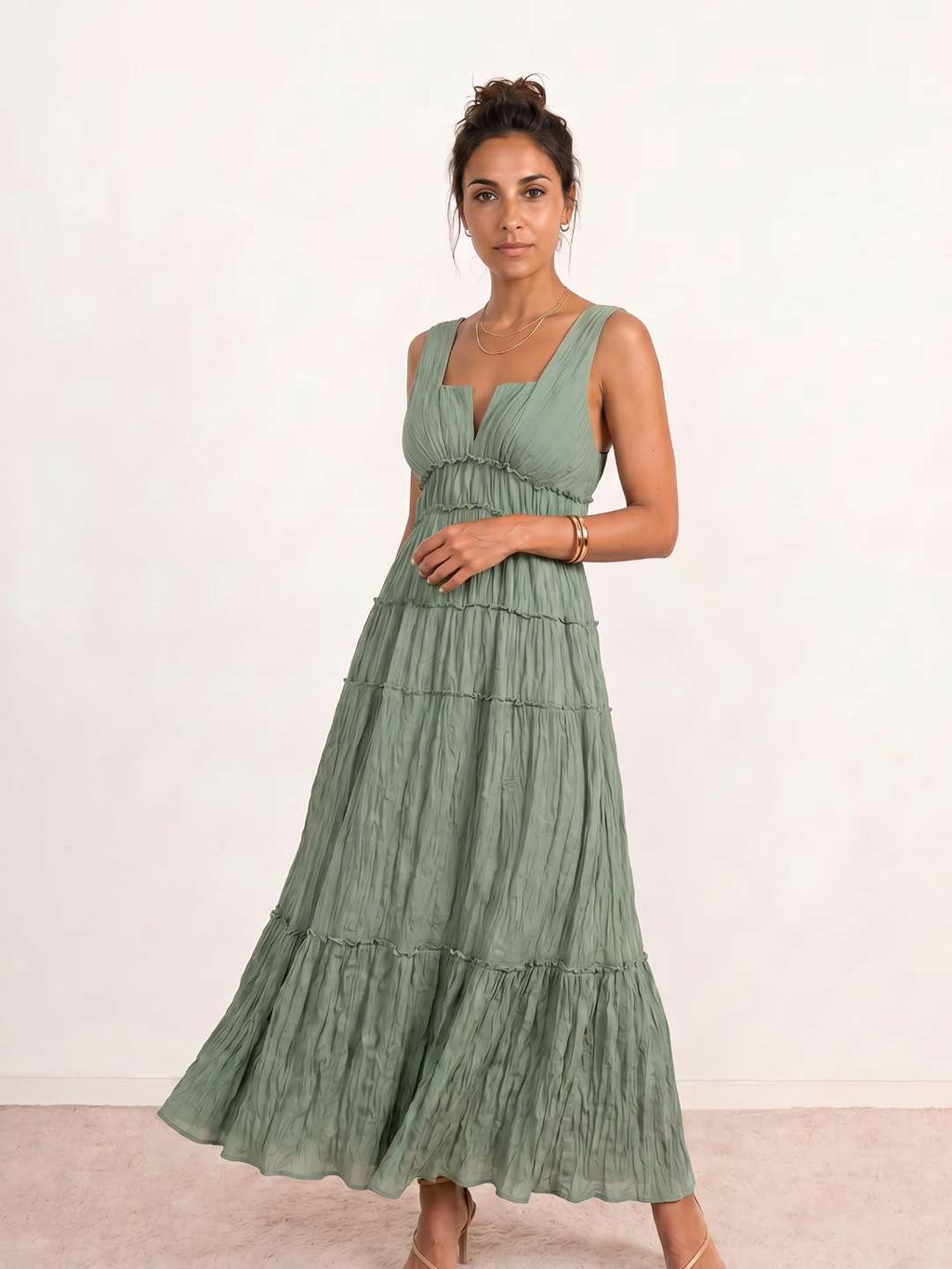 Robe fluide à effet froissé