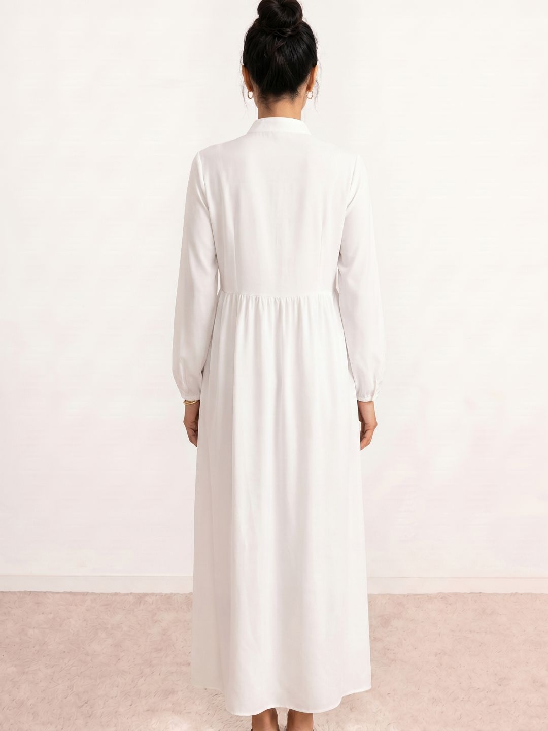 Robe-chemise plissée