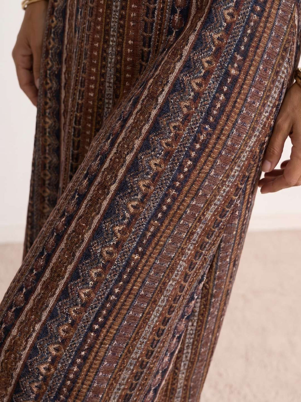 Robe longue à imprimé ethnique