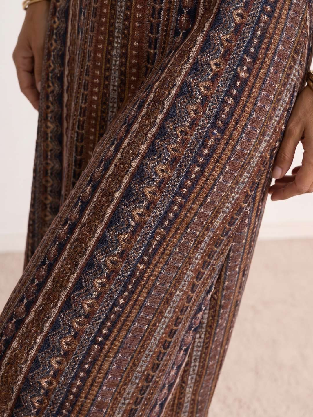 Robe longue à imprimé ethnique