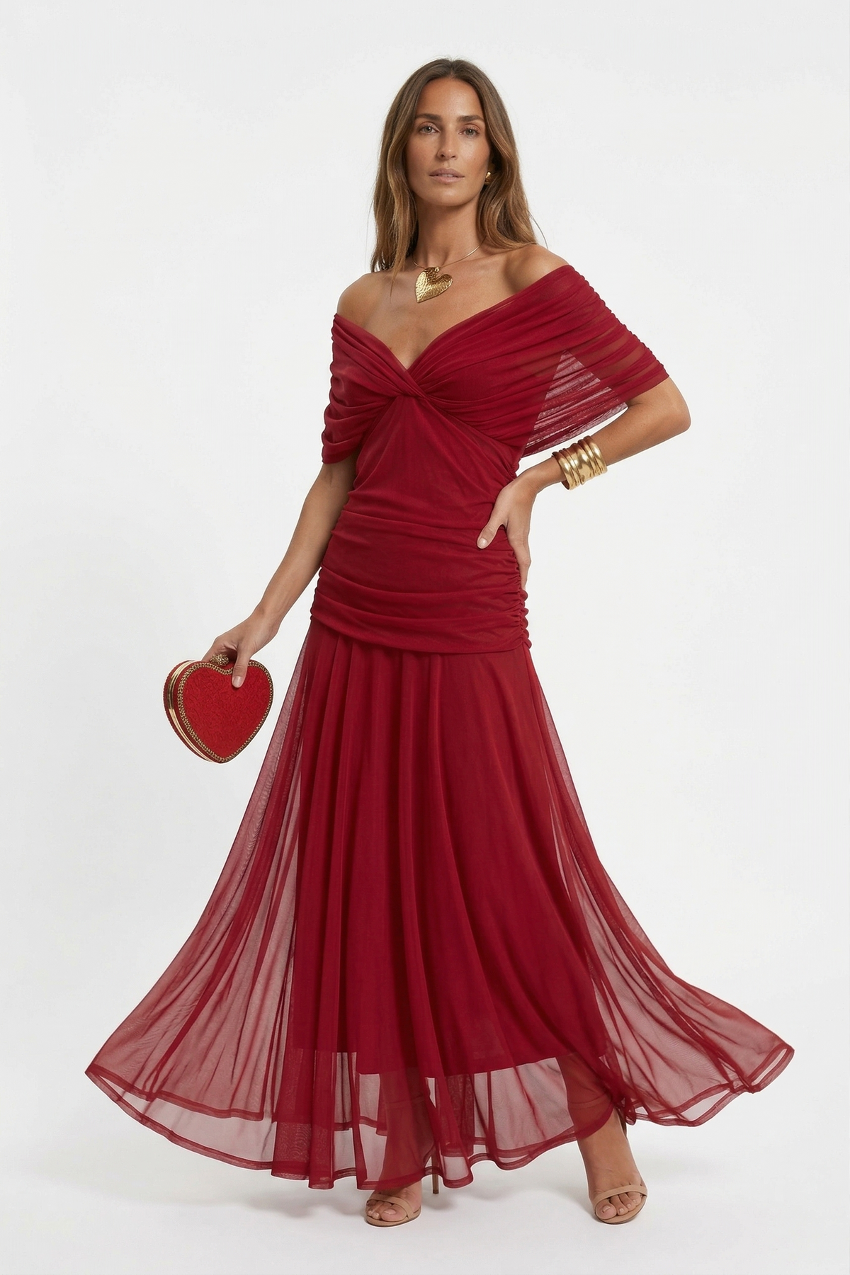Robe longue à décolleté en V