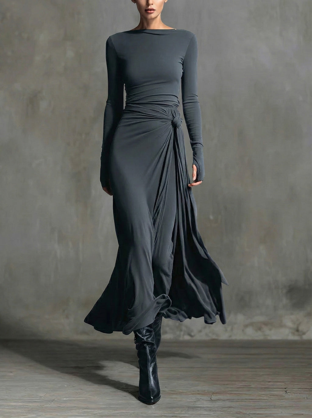 Nadège | Robe Maxi à Nœud Latéral