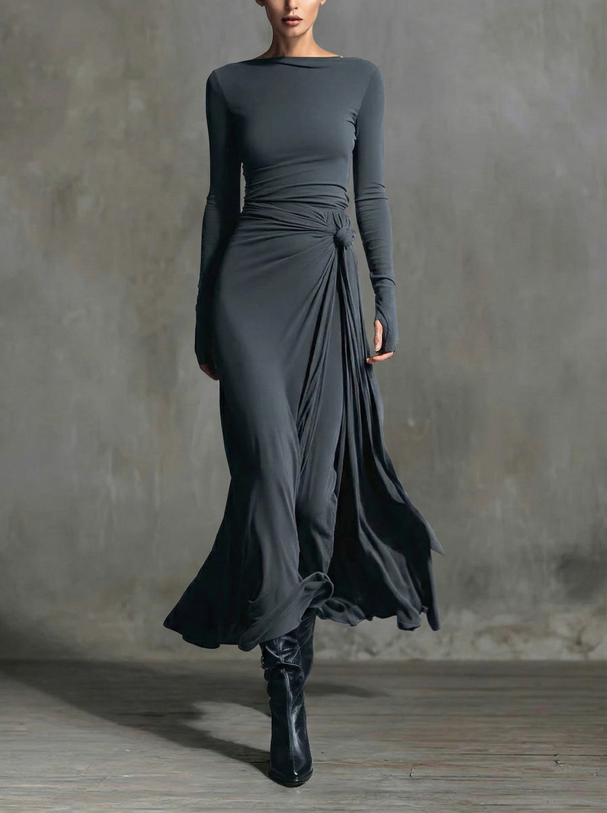 Nadège | Robe Maxi à Nœud Latéral