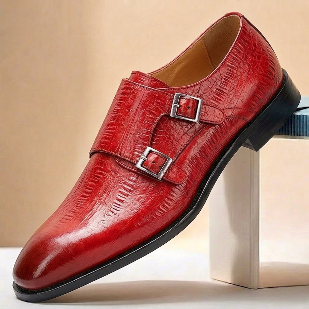 Chaussures Double Monk Varelli en Cuir