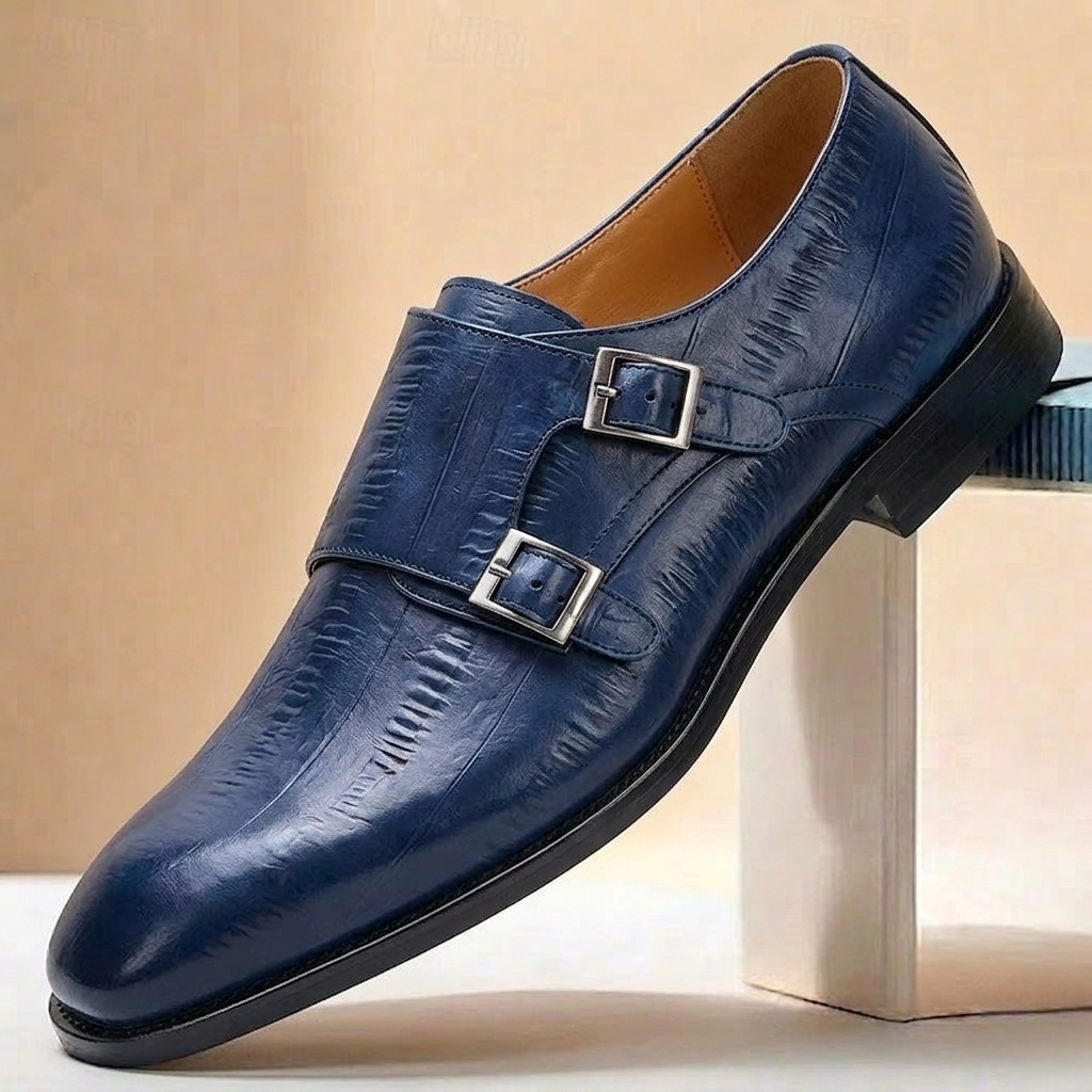 Chaussures Double Monk Varelli en Cuir