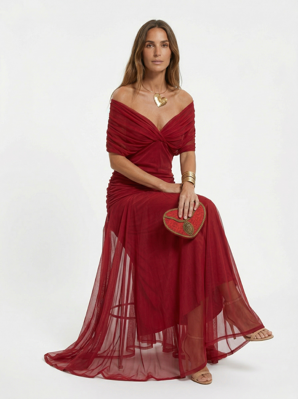 Robe longue à décolleté en V