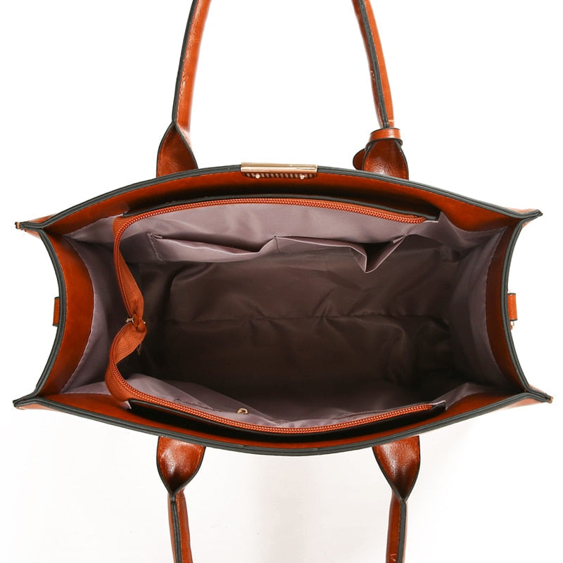Ensemble sac en cuir + 2 portefeuilles - Zayna