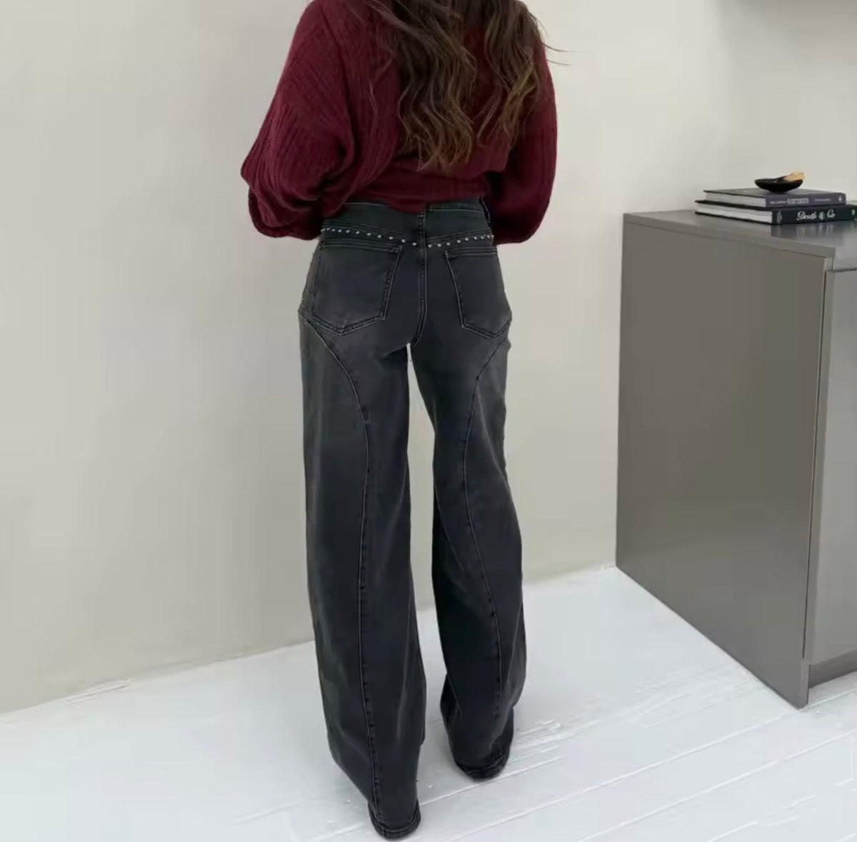 Jean droit taille haute