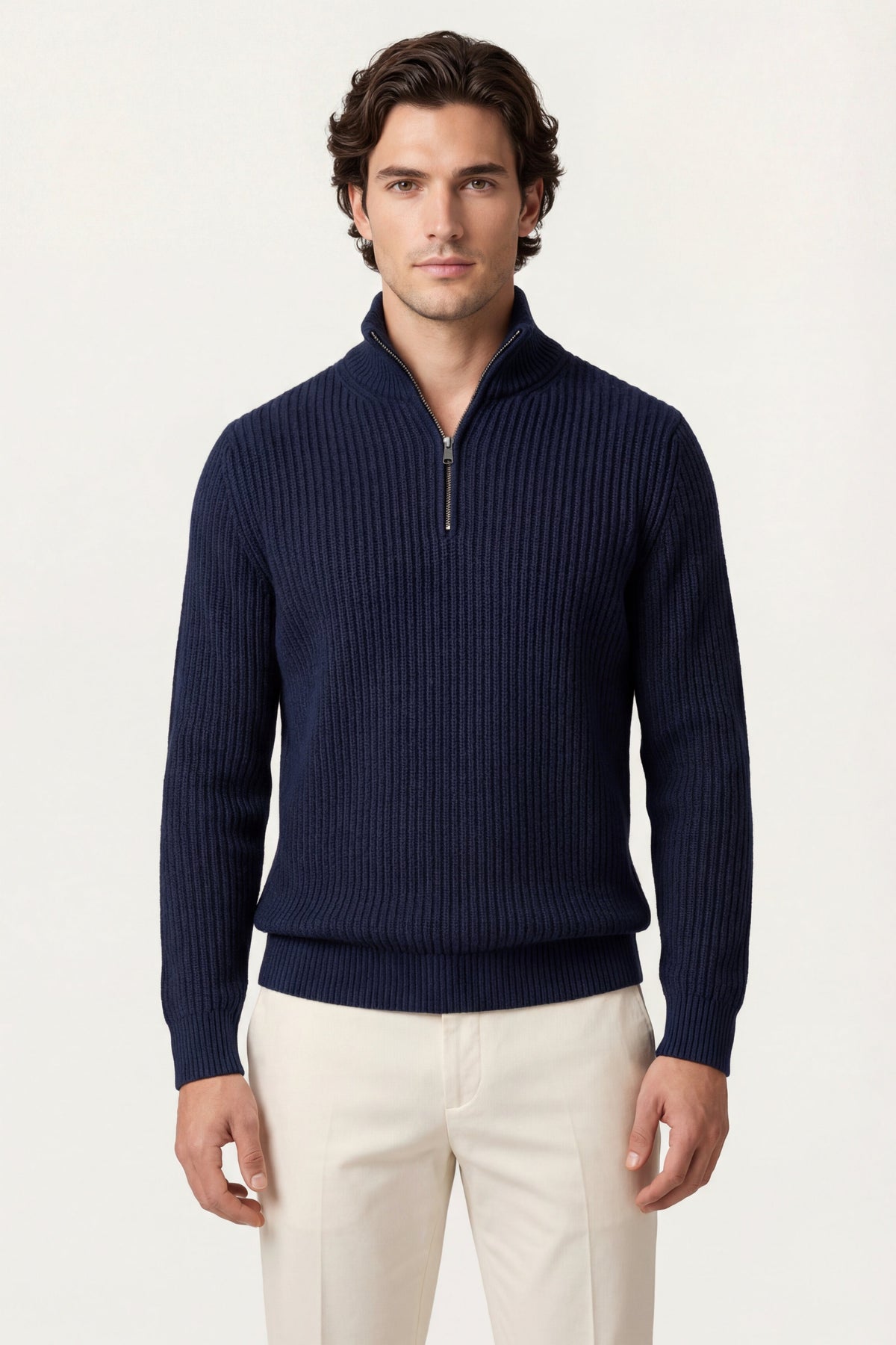 Sandron Knit Zip bleu marine