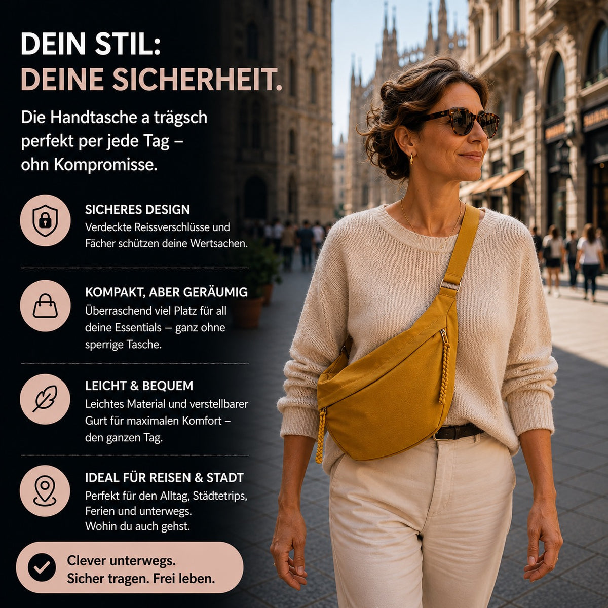Luce | Sac bandoulière ocre