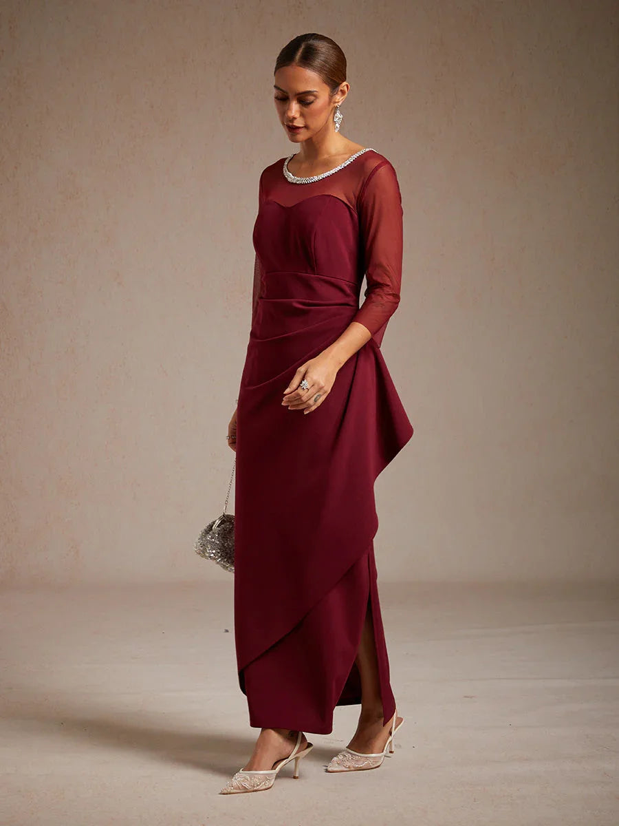 Robe midi ajustée avec drapé