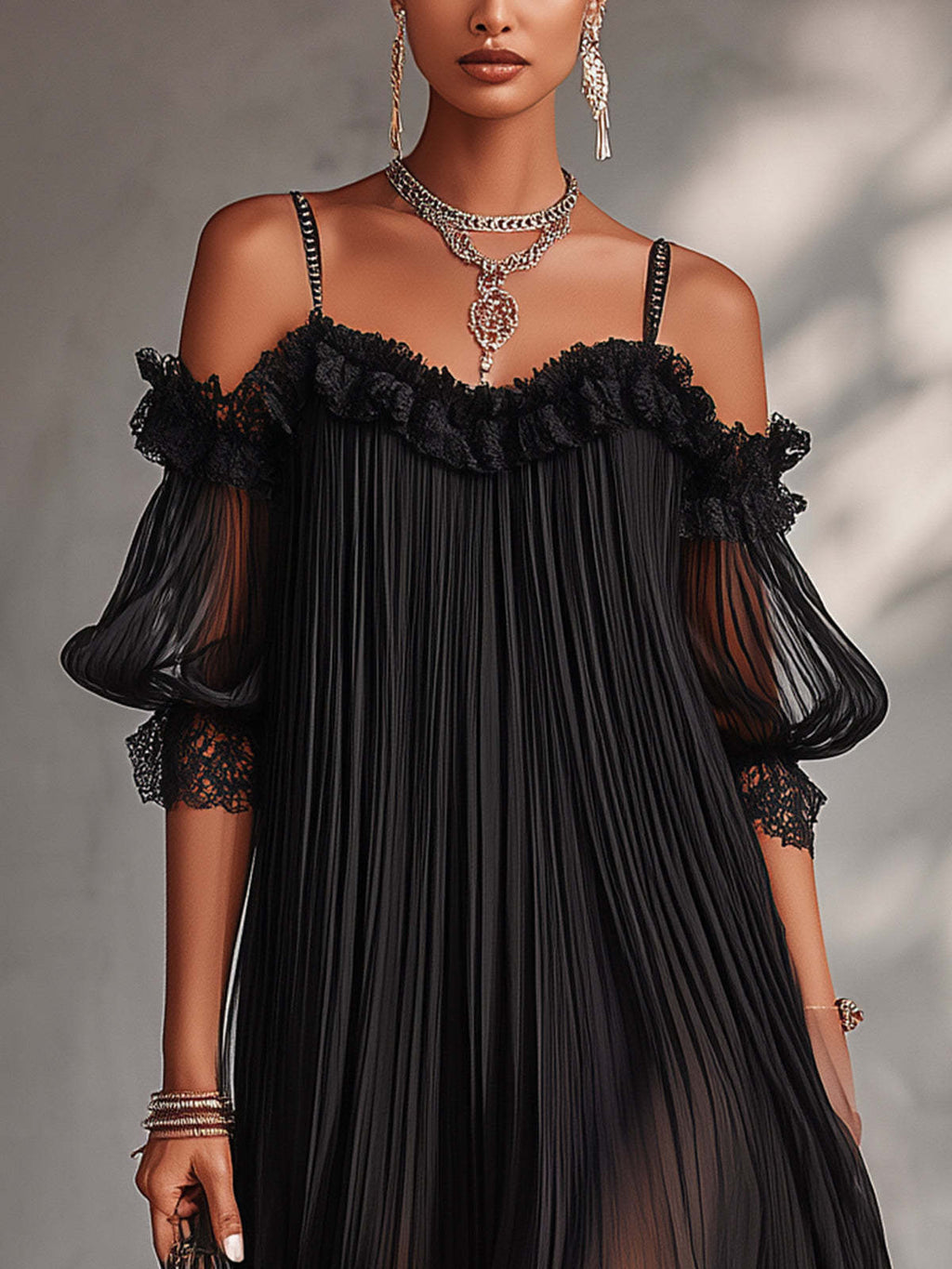 Aurora | Robe longue en mousseline à col en V