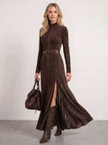 Robe en suédine marron