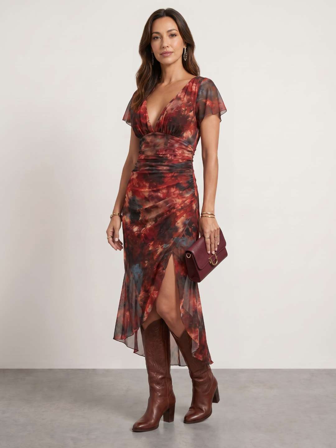 Robe midi avec détail drapé