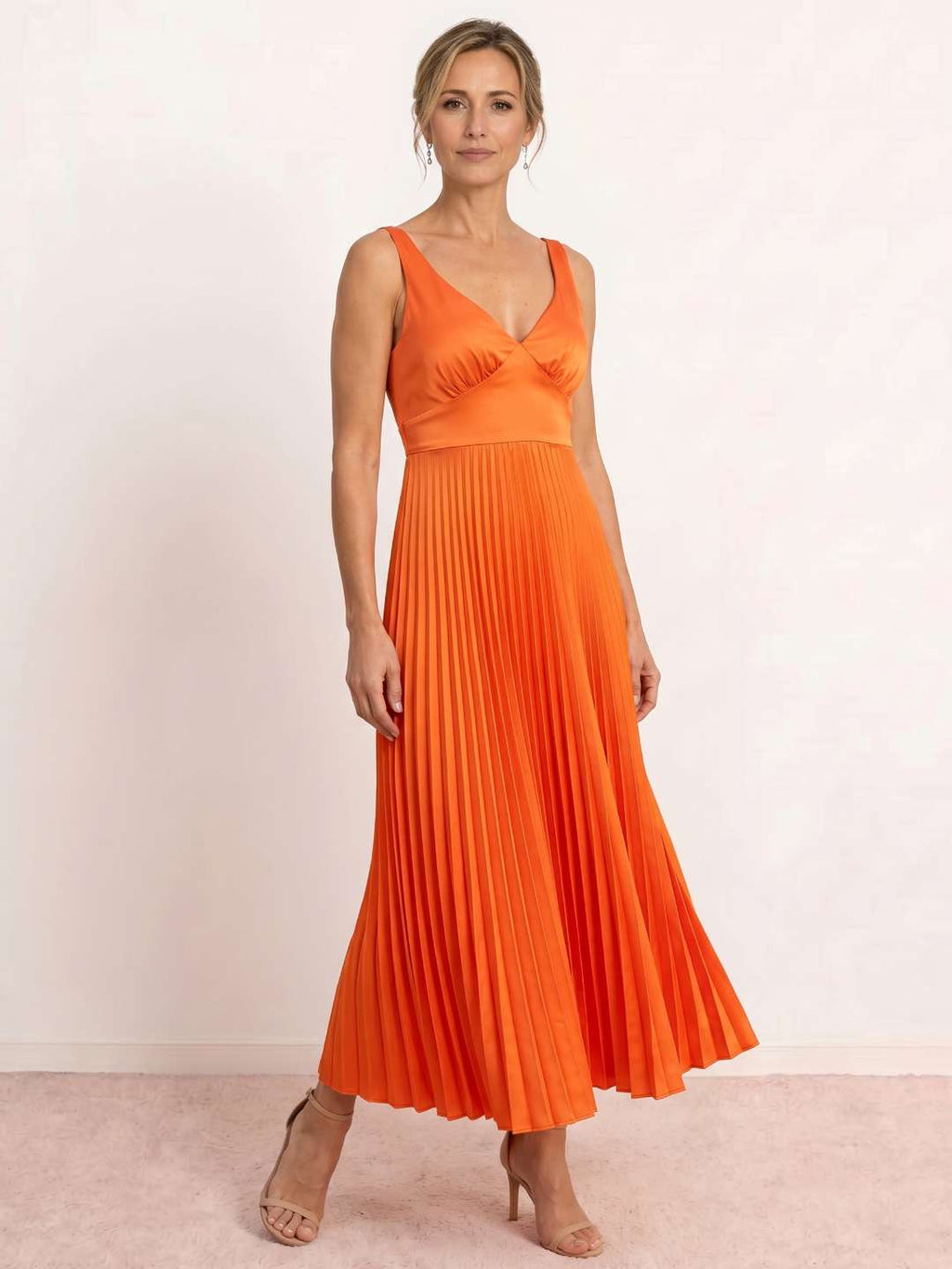 Robe midi plissée Vesta