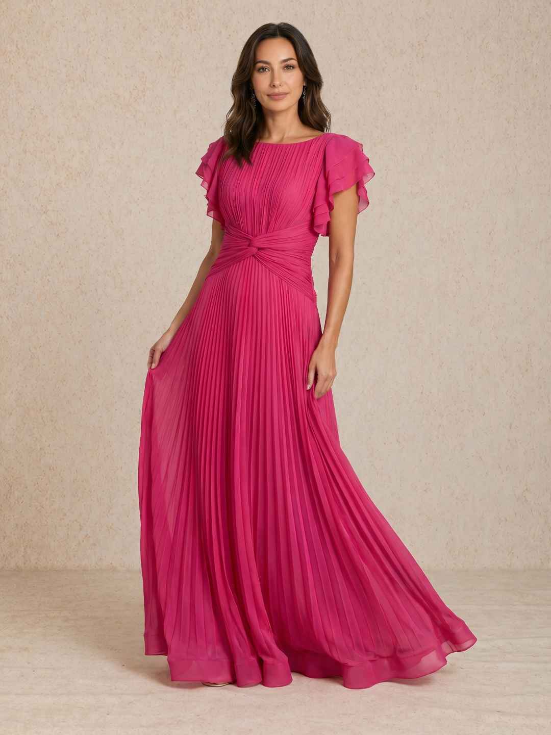 Robe plissée avec détail noué