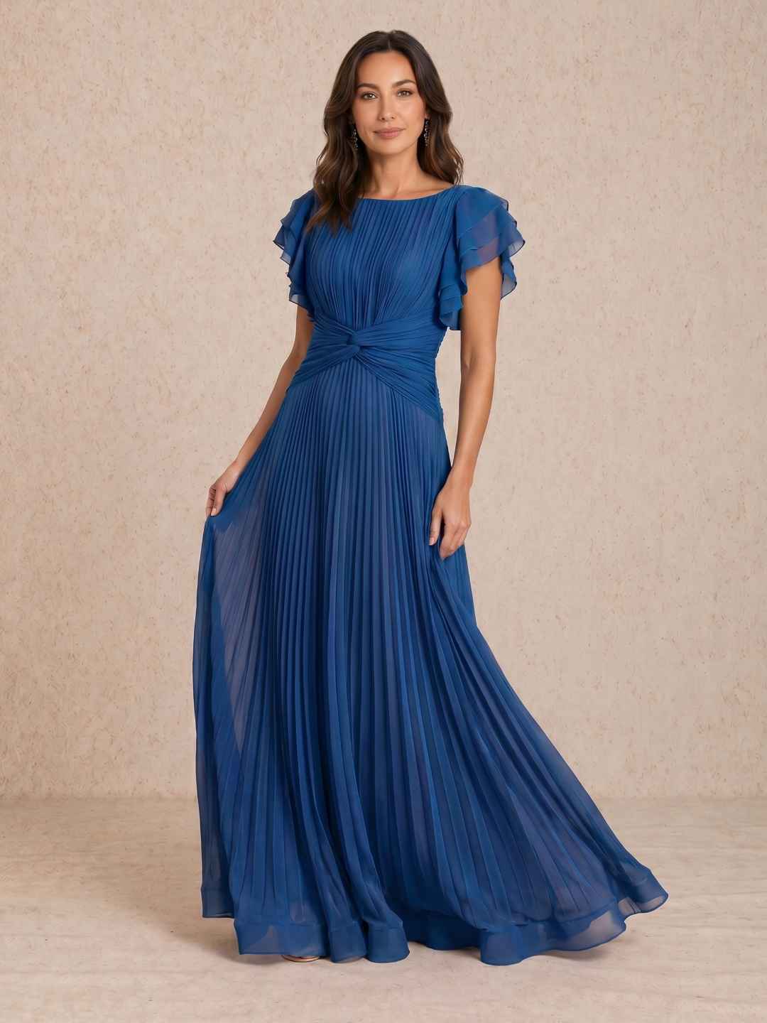 Robe plissée avec détail noué