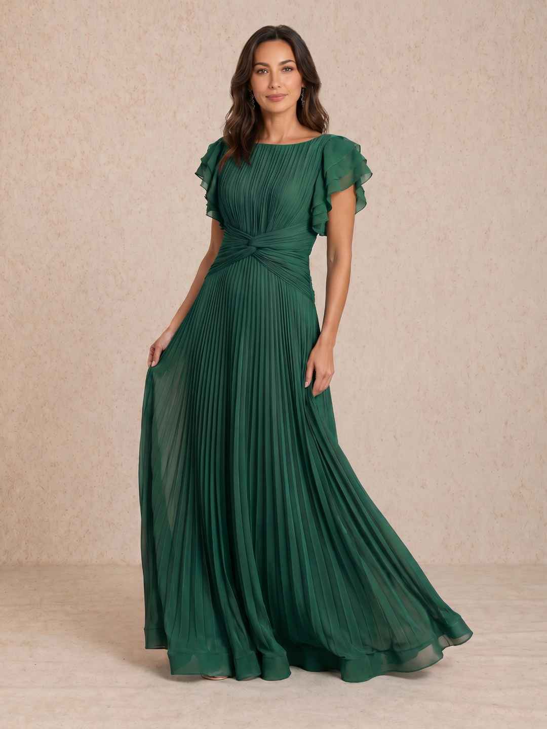 Robe plissée avec détail noué