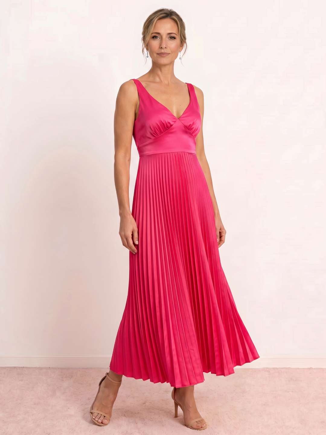 Robe midi plissée Vesta