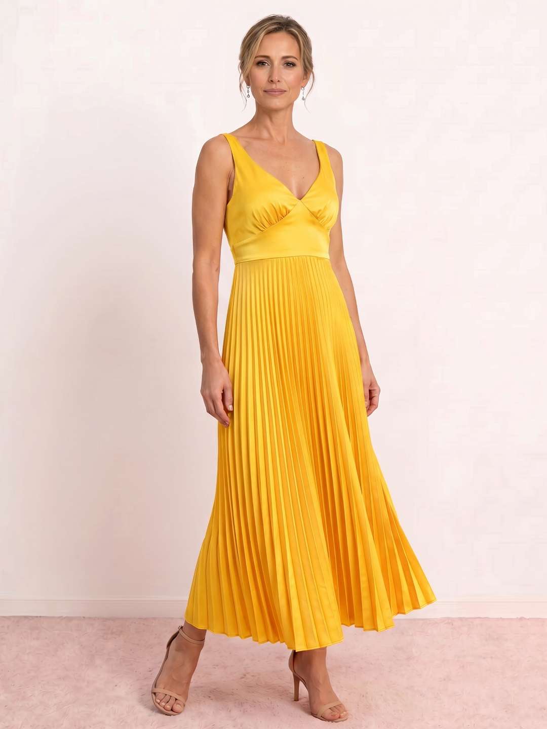 Robe midi plissée Vesta