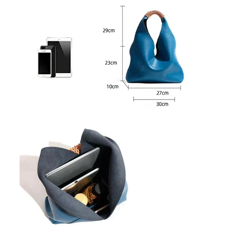 Grand sac cabas en cuir véritable Rebeca