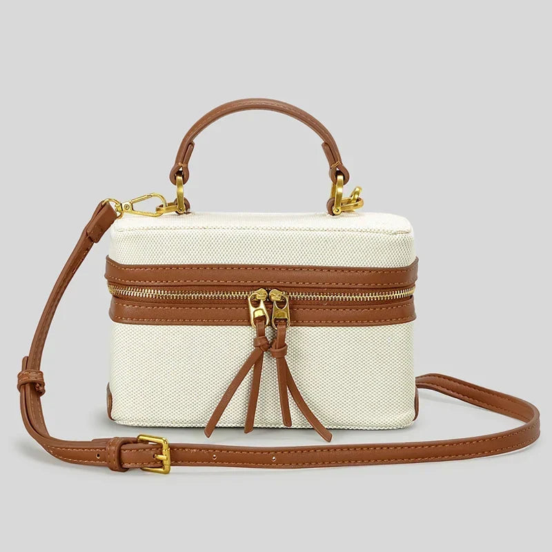 Sac bandoulière caisse en toile Fernanda