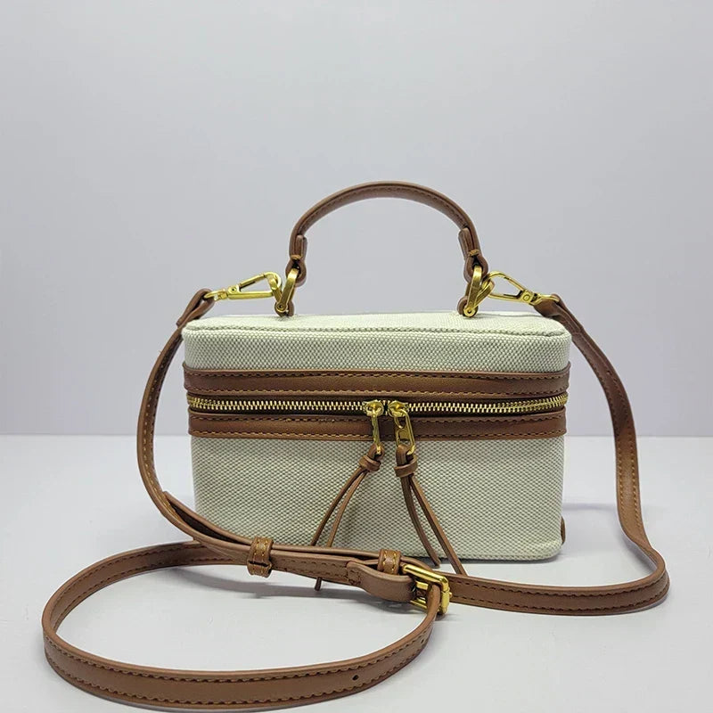 Sac bandoulière caisse en toile Fernanda