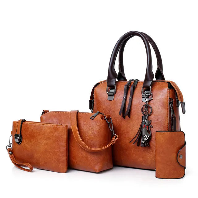 Kit premium en cuir - sac + portefeuille + pochette + trousse offerte