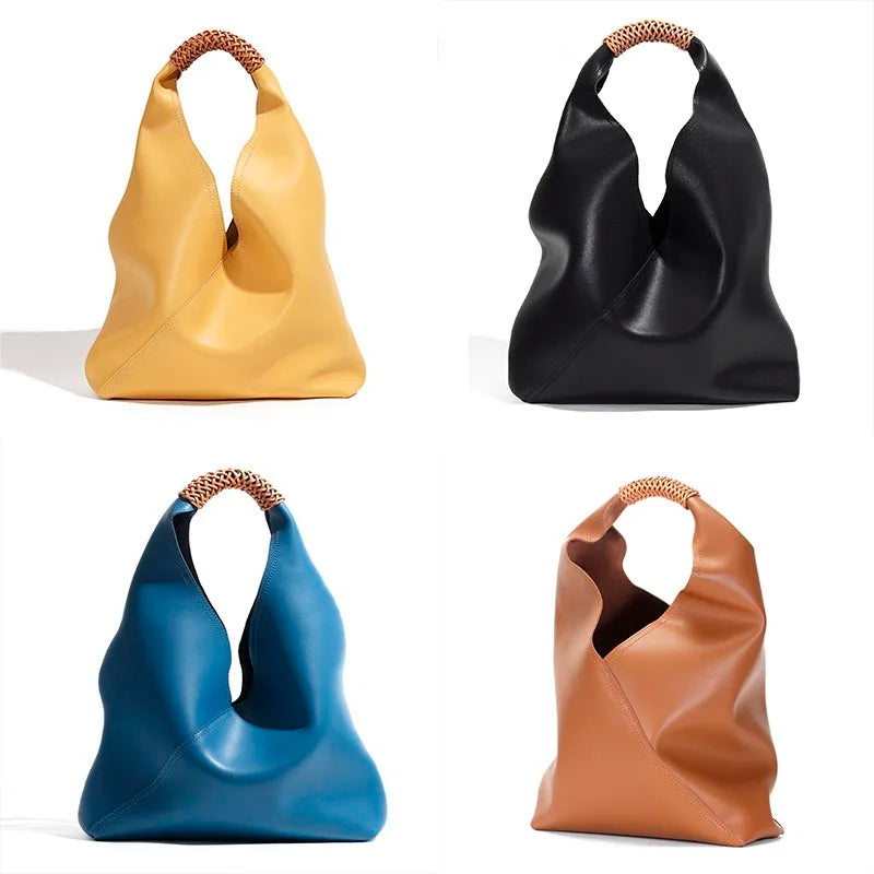 Grand sac cabas en cuir véritable Rebeca