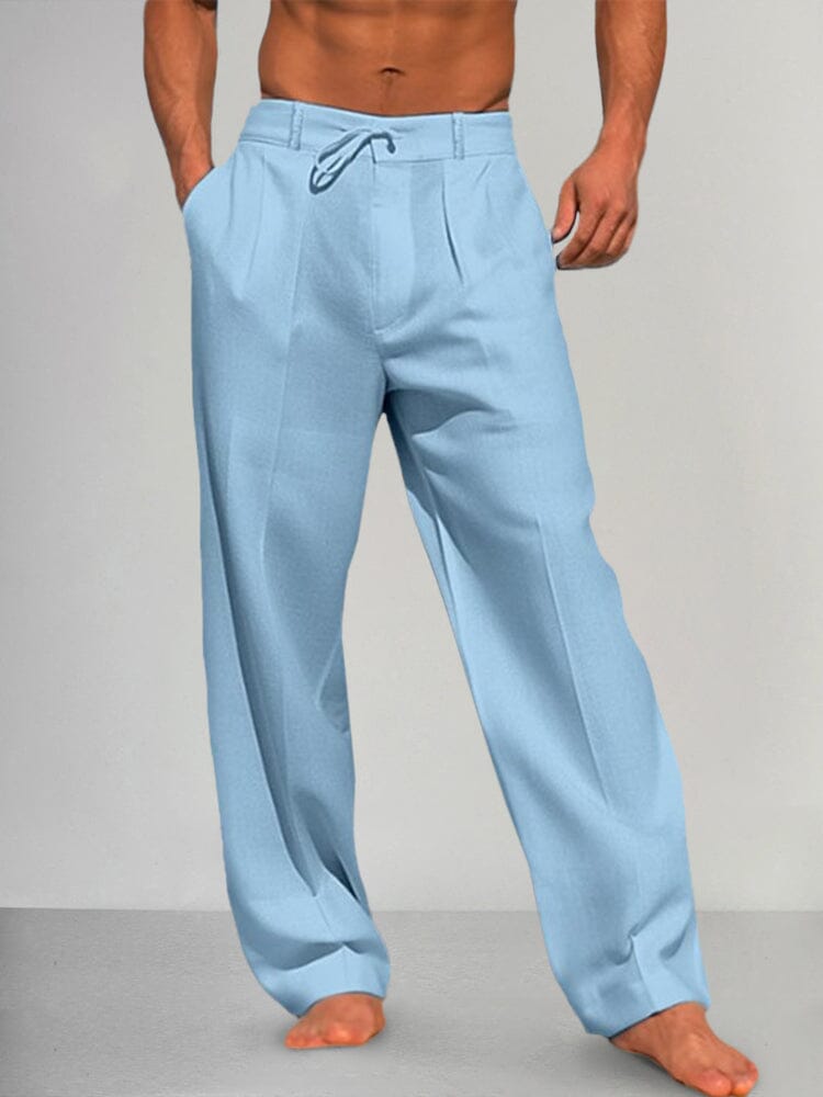 Torino – Pantalon droit en coton et lin