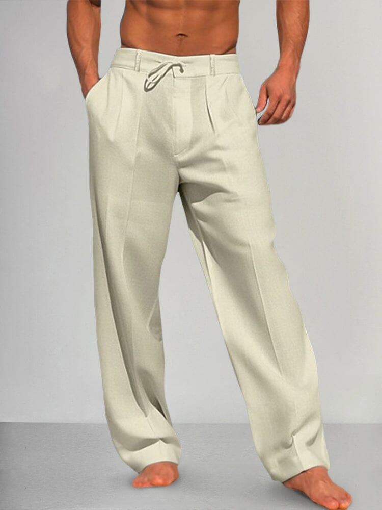 Torino – Pantalon droit en coton et lin