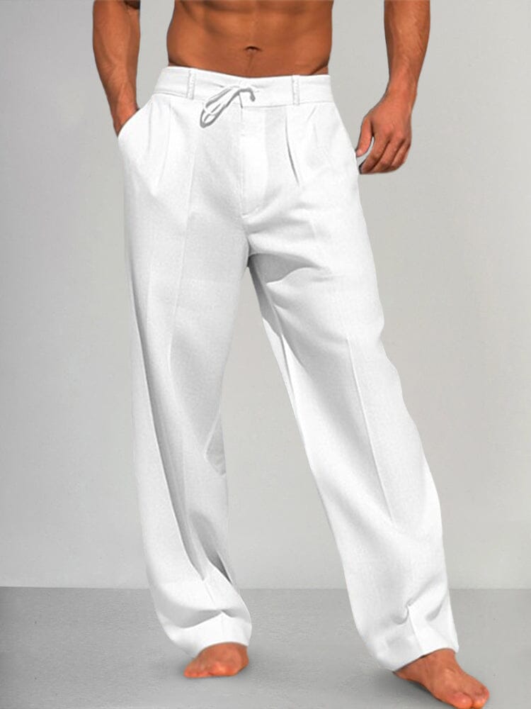 Torino – Pantalon droit en coton et lin