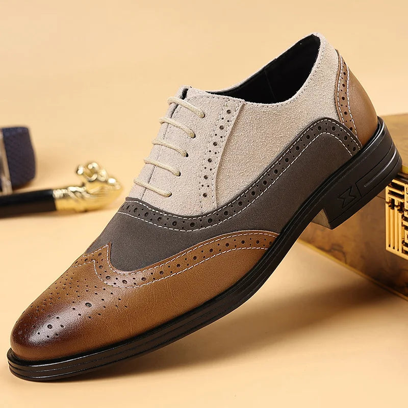 Chaussures Brogue Whitmore en Cuir et Daim