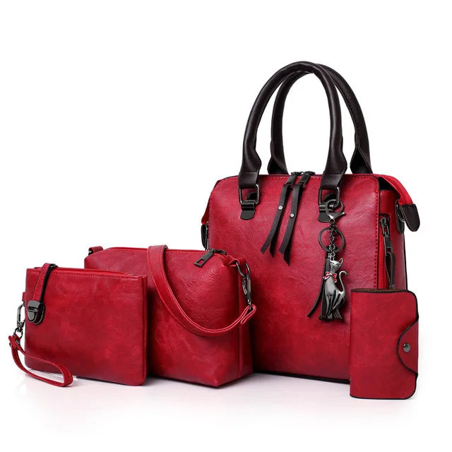 Kit premium en cuir - sac + portefeuille + pochette + trousse offerte