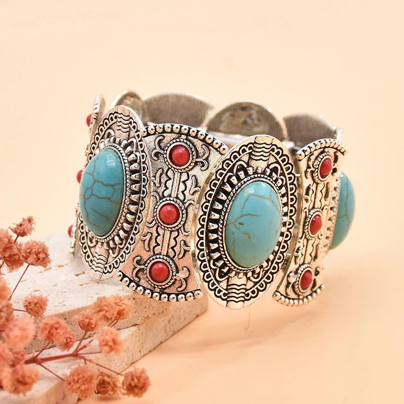 Arianna | Bracelet bohème vintage aux détails turquoise