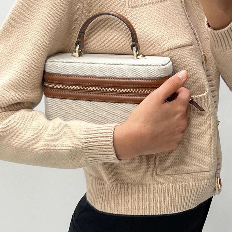Sac bandoulière caisse en toile Fernanda