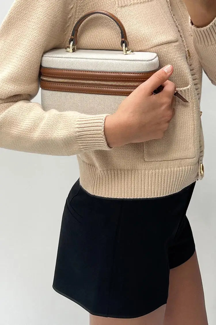 Sac bandoulière caisse en toile Fernanda