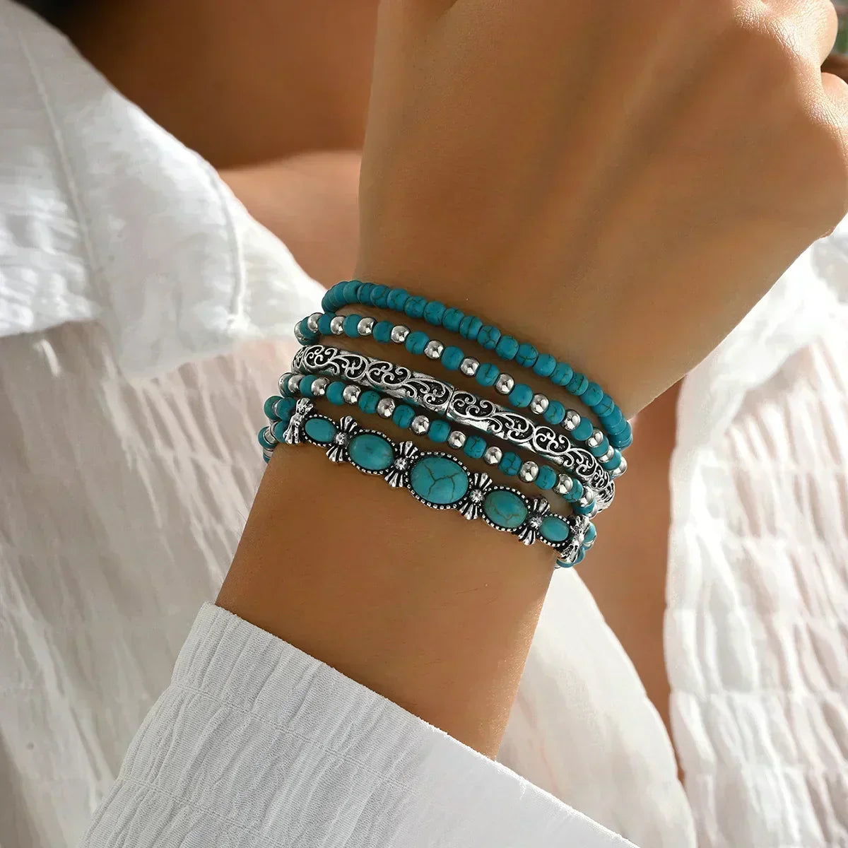 Diane | Ensemble de bracelets turquoise