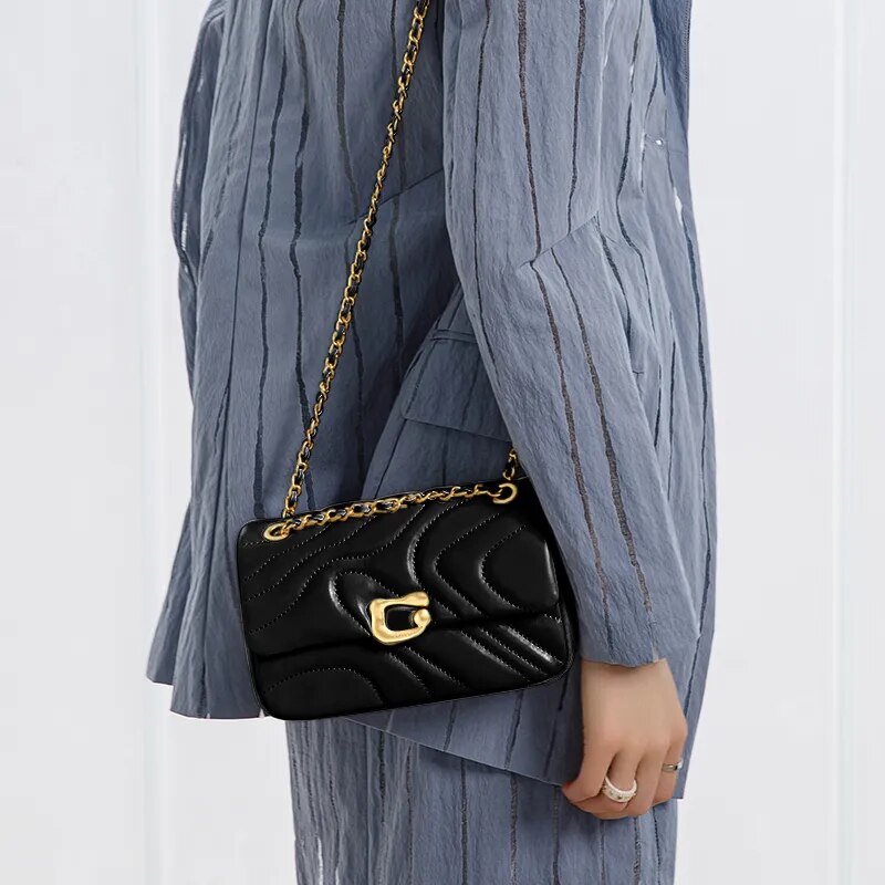 Sac bandoulière moyen en cuir Emma