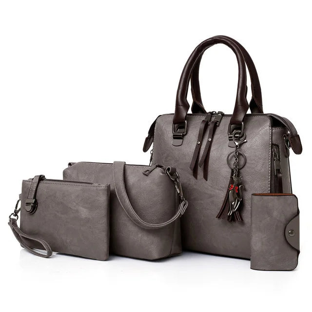 Kit premium en cuir - sac + portefeuille + pochette + trousse offerte