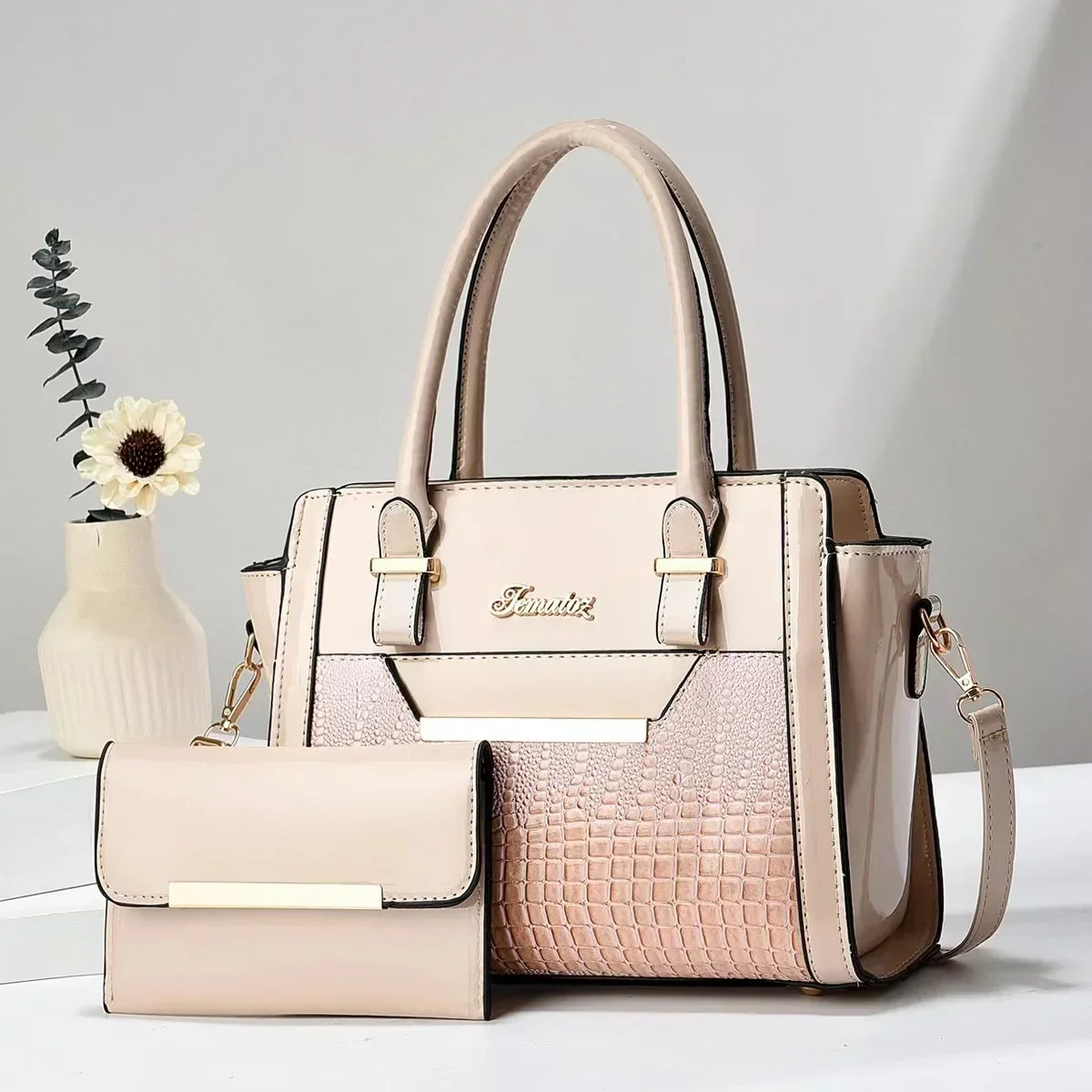 Ensemble sac et portefeuille en cuir - Cror