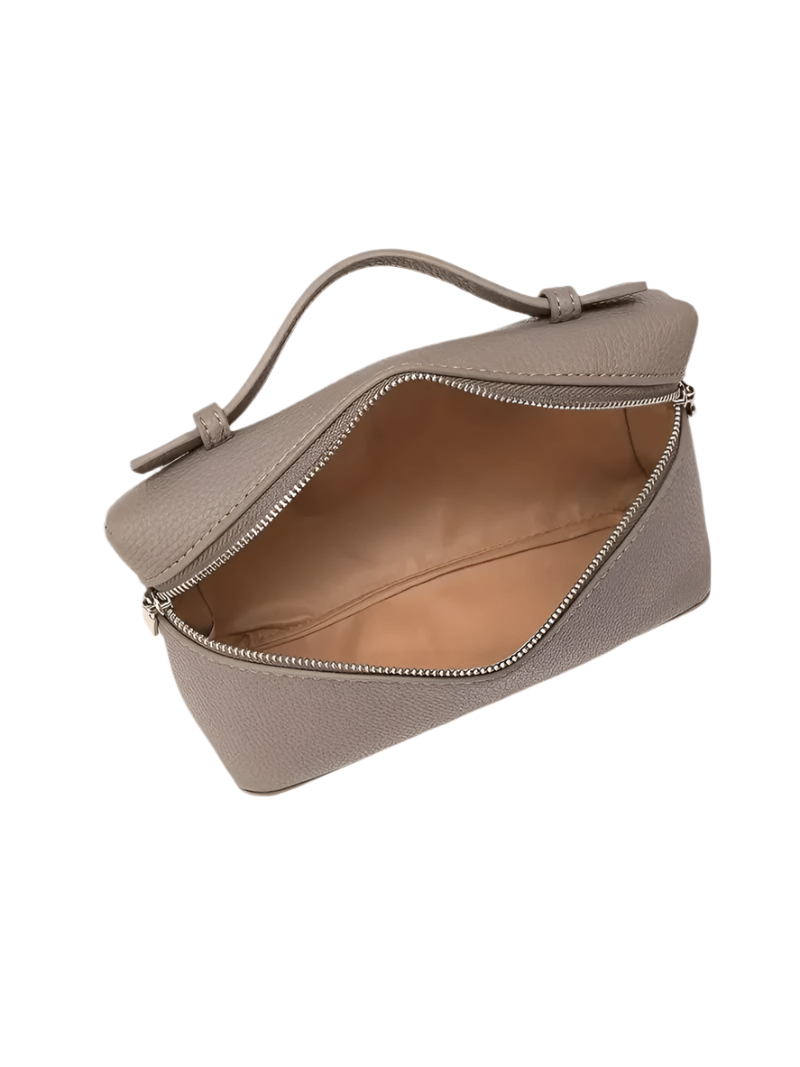 Petit sac cabas rose en cuir véritable