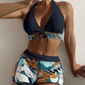 Bikini avec short taille mi-haute et haut dos nu
