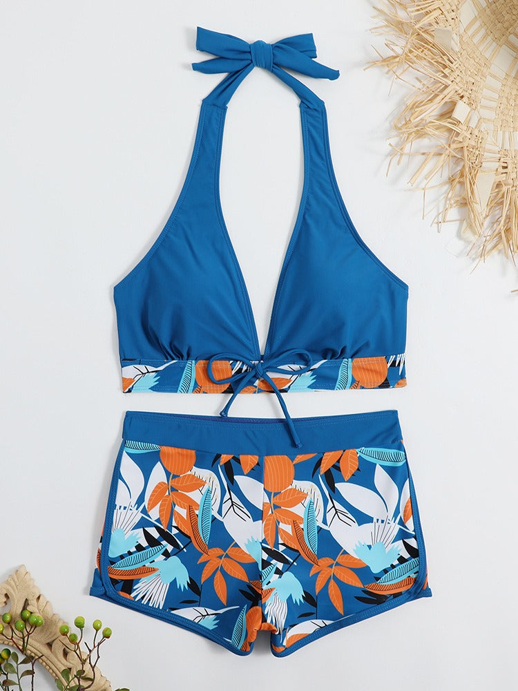 Bikini avec short taille mi-haute et haut dos nu